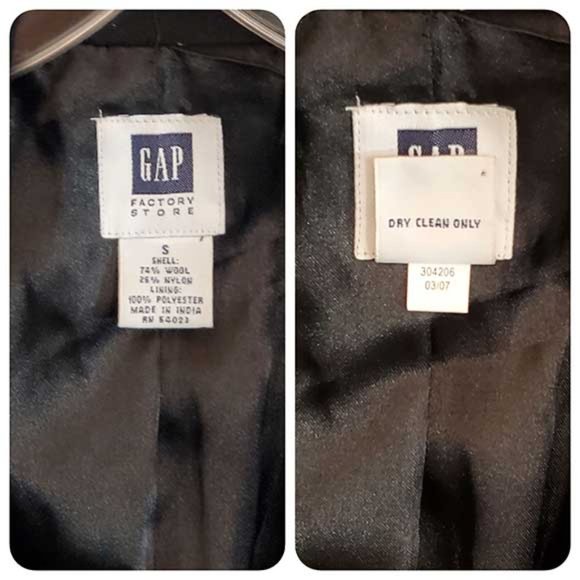 GAP Black,WOOL Blend Winter Topcoat Size-Small-EUC - Picture 5 of 5